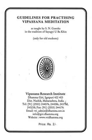Guidelines For Practising Vipassana Meditation (Pamphlet) Buy Books ...