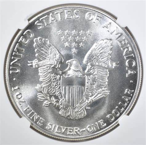 1986 AMERICAN SILVER EAGLE, NGC MS-69 1st YEAR