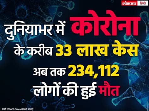 Coronsvirus Update: दुनियाभर में कोरोना वायरस के 33 लाख केस, इतने लोगों ...