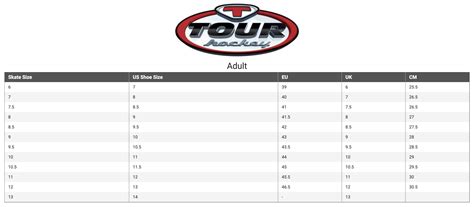 Hockey Skate Sizing Guide
