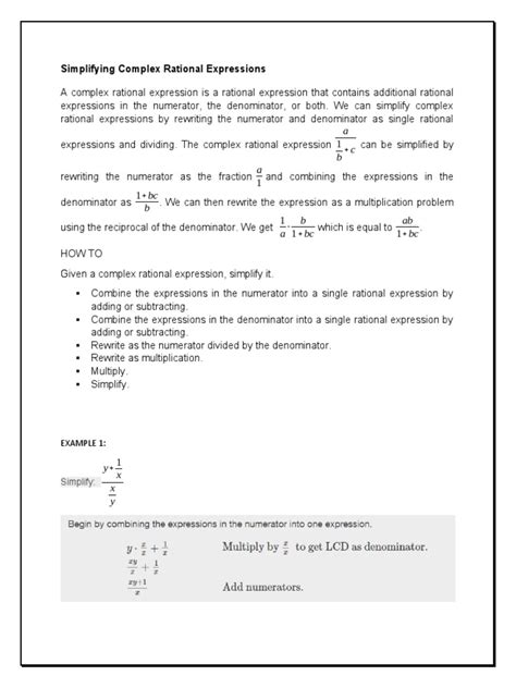 Image result for Simplifying Complex Rational Expressions
