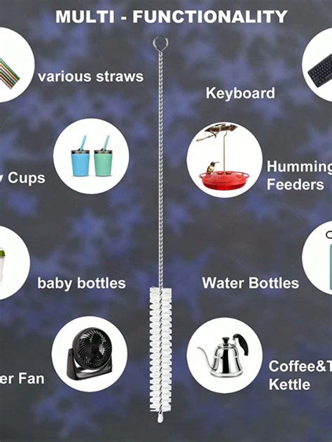 5pcs Stainless Steel Straw Cleaning Brush, Minimalist Cleaning Brush ...