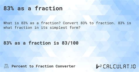 83% as a fraction - Calculatio