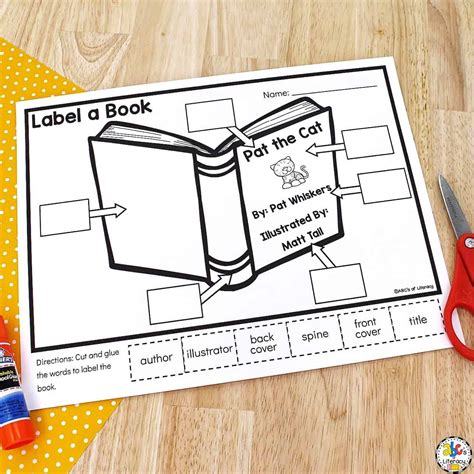 Use these free printable Parts of a Book Poster & Worksheet to teach ...