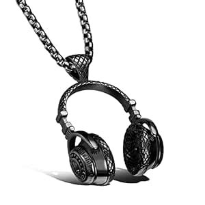 THE MEN THING HEADPHONE BLACK - Titanium Steel Pendant with 24inch ...