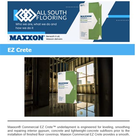 #commercialflooring #subfloor #maxxon #ezcrete | All South Flooring