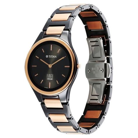 Buy Online Titan Edge Ceramic Quartz Analog Black Dial Ceramic Strap ...