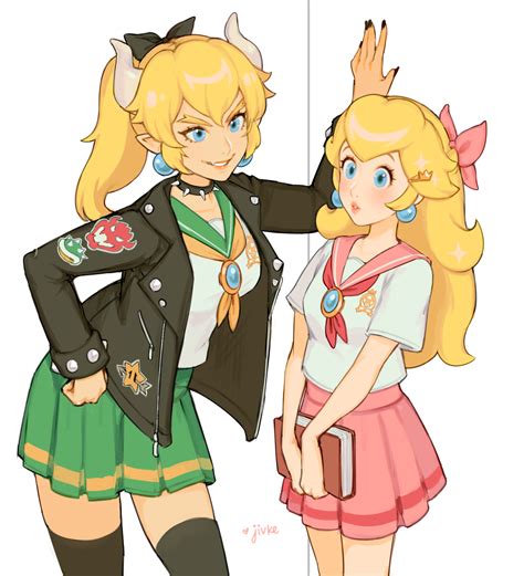 princess peach and bowsette (mario and 1 more) drawn by jivke | Danbooru
