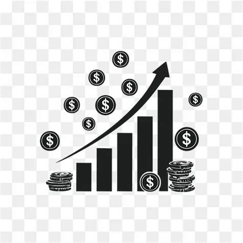 Money growth graph with black colour free PNG images