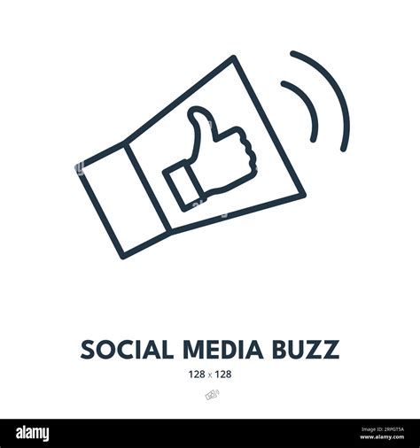 Social Media Buzz Icon. Promotion, News, Advertisement. Editable Stroke. Simple Vector Icon ...