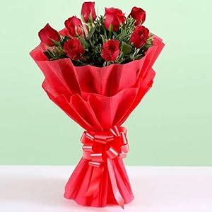 EG2i Beautiful Fresh 8 Red Rose Flower Floral Bouquet With Gift ...