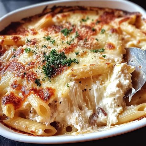 Penne Pasta Bake with Ricotta Cheese and Mozzarella recipe - Vintage Cooks