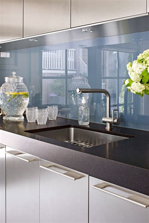Reflective Glass Backsplash