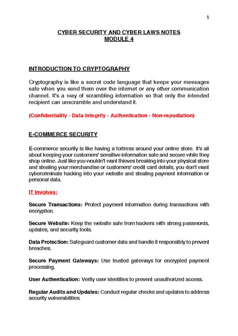 Cyber security notes - CYBER SECURITY AND CYBER LAWS NOTES MODULE 4 ...