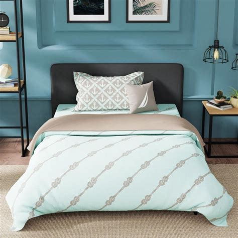 Buy NAUTICA Fairwater Cotton 160TC Printed 2Pcs Single Bedsheet Set ...