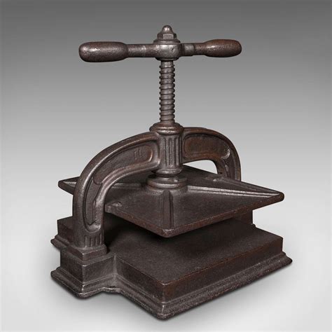 Antique Tabletop Press, English, Cast Iron, Rotary, Flower Pressing ...