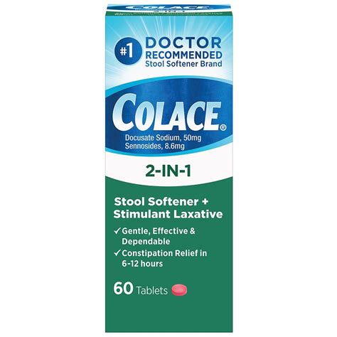 Colace 2-In-1 Stool Softener & Stimulant Laxative Tablets | Walgreens
