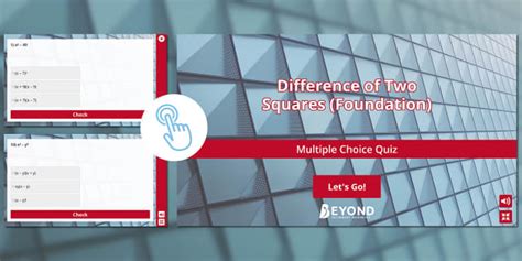 Difference of Two Squares (Foundation) Multiple Choice Quiz