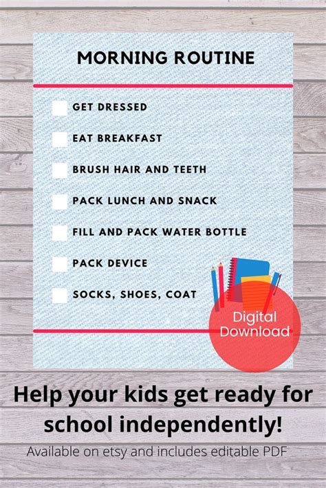 Image result for Morning Routine Printable PDF