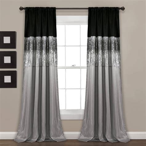 Buy Night Sky Window Curtain Panel Black/Grey Single 42X95 Online at ...