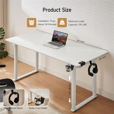 ONBRILL Standing Desk with 4 Legs, 55x28 Inch Rectangle Desk India | Ubuy