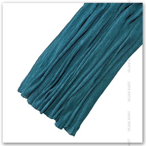 Buy Cotton Crushed Hijab - Teal | Soft Cotton Textured Hijab – Hijab Kart