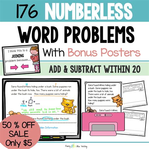 Special Offer Numberless & Numbered Word Problems with BONUS - Primary ...