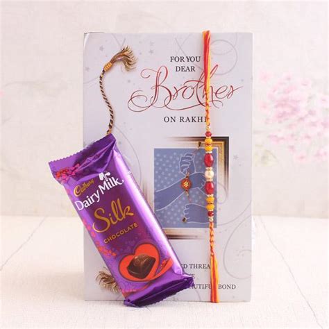 Sweet Rakhi Expression | Rakhi With Silk Chocolate & Greeting Card ...