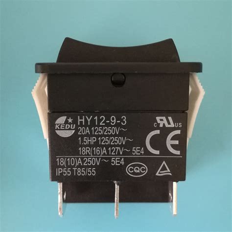 Buy 2Pc KEDU HY12-9-3 6 Pin Industrial Electric Rocker Switch 125V ...