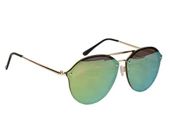 Buy Peter Jones Green Reflector Medium/Large Aviator Sunglasses for ...