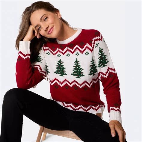 Xmas Tree Jumper – Women’s Retro Christmas Knitwear – SillySanta.uk