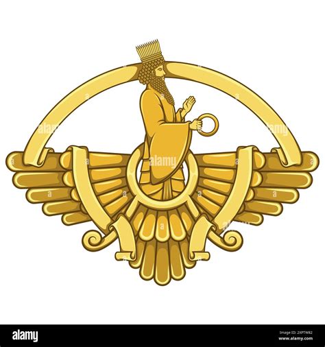 Vector design of Faravahar symbol, symbol of Zoroastrian religion ...