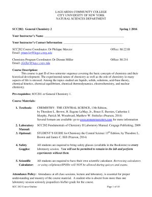 Fillable Online lagcc cuny dr phillipee mercier lagcc courses form Fax ...