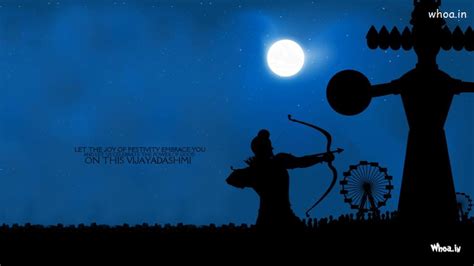Happy Vijaya Dashami Beautifull Quote With Blue And Black Background