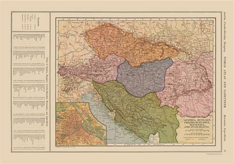 Historic Map - Austria Hungary Empire - Reynold 1921 - 32.61 x 23 - Vintage Wall Art - Walmart.com
