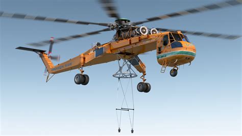 3D Sikorsky S-64 Skycrane Heavy-Lift Helicopter Orange | 3D Molier ...