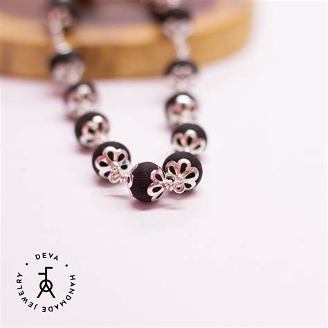 Original Karungali Bracelet 8mm with Silver caps – Devajeweller