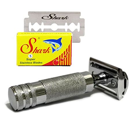 CS Stainless Steel Heavy Duty Large Short Handled Safety Razor + 5 ...