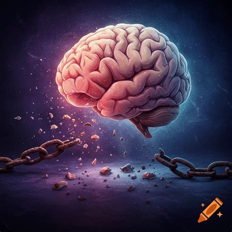 Brain breaking free from chains on Craiyon