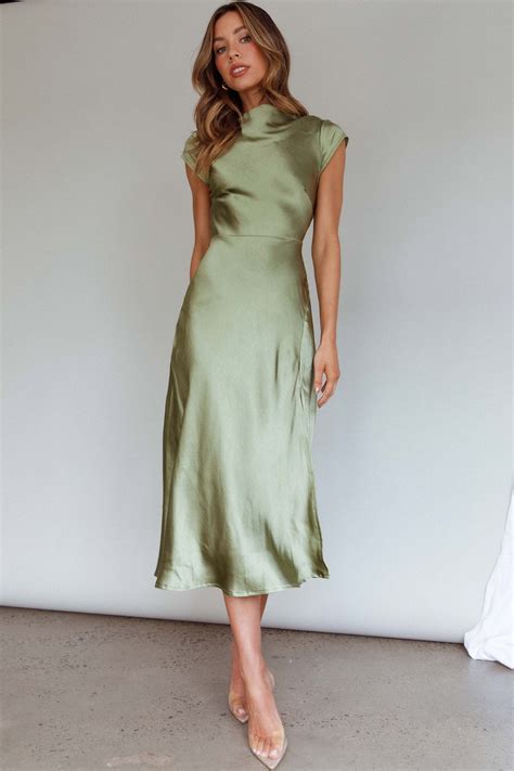 Shop the Lucinda Twist Back Midi Dress Olive