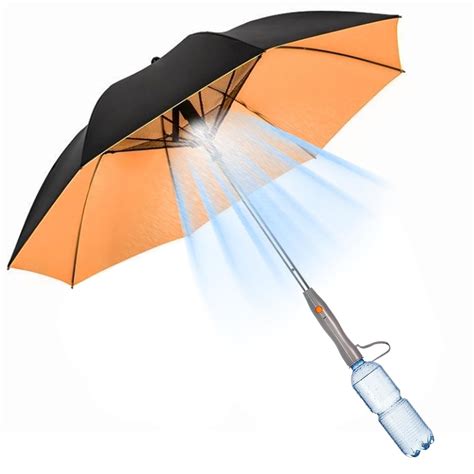Uv Blocking Umbrella With Fan, 3 In 1 Umbrella With Fan And Mist Spray ...