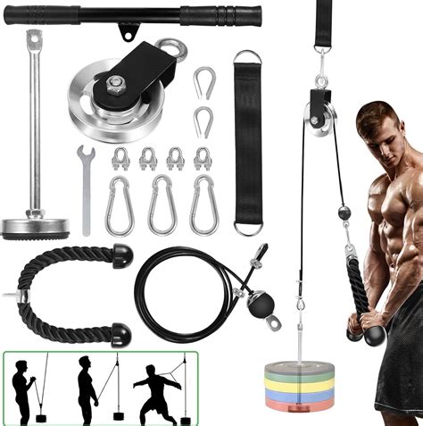 Buy Ameiqa Upgraded Fitness LAT and Lift Pulley System Gym,Pulley Cable ...