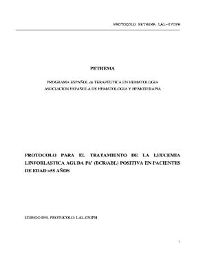 Completable En línea sehh PROTOCOLO PARA EL TRATAMIENTO DE LA LEUCEMIA ...