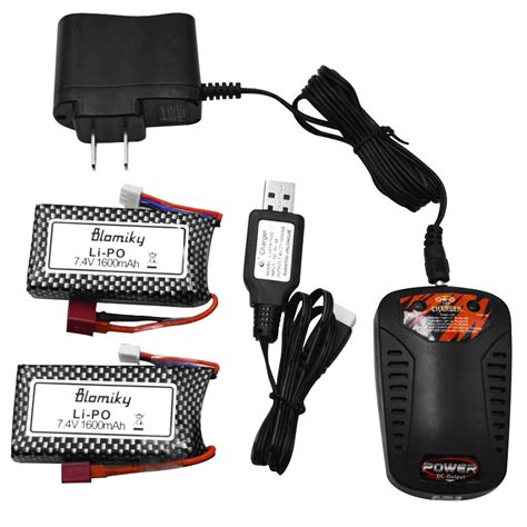 Buy Blomiky2 Pack 11.84Wh 7.4V 1600mAh 45C T Connector Plug Li-Po ...