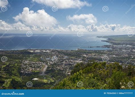 View of Wailuku and Kahului from Iao Valley, Maui, Hawaii, USA Stock ...