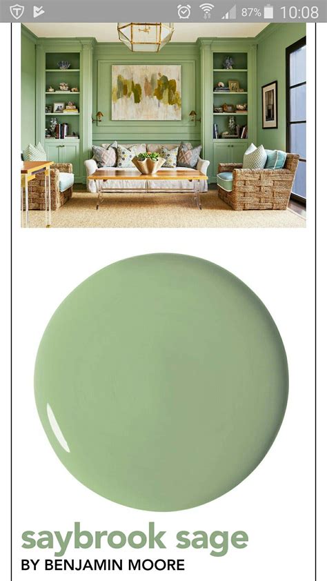 Love this green paint. Saybrook Sage by Benjamin Moore | Green interior ...