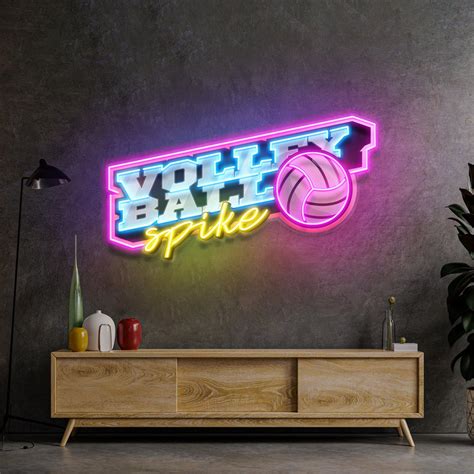 Volleyball Spike LED Neon Sign Light Pop Art – acrylicsheetsindia