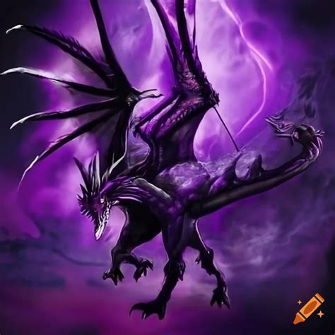Purple-black dragon on Craiyon