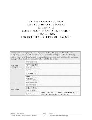 Fillable Online Brieser SHE Manual-Sect 12 Control of Hazardous Energy ...