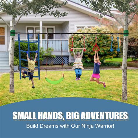 Slsy 60FT Ninja Warrior Obstacle Course with 10 India | Ubuy